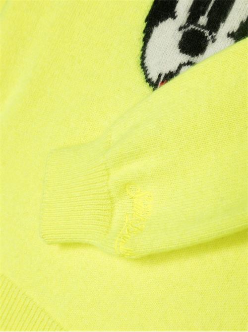 Maglione bambino giallo fluo con Topolino al centro MC2 SAINT BARTH Kids | PRINCESS MICKEY SHH94